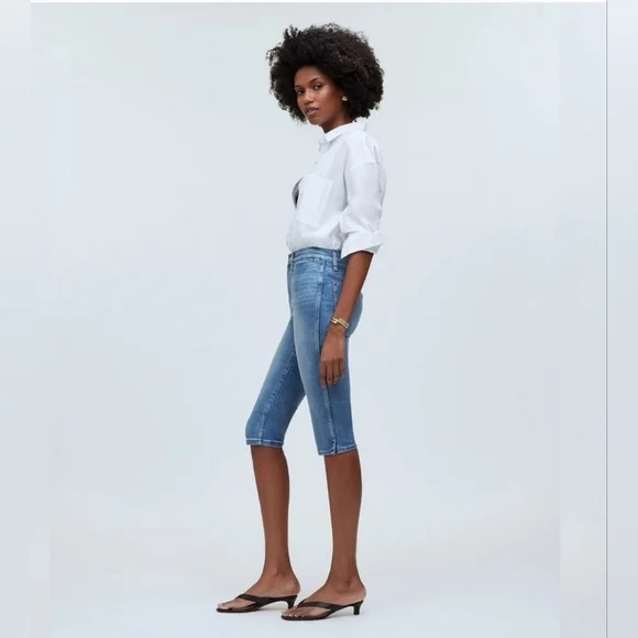 Madewell The 90s Knee-Length Capri Jeans 28R Retro Pockets Cayer Wash - Picture 16 of 16